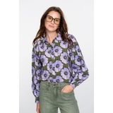 Geisha - Blouse Print Flowers - Paars - Dames