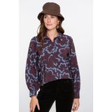 Geisha - 53757-20 - Blouse - Blue/Burgundy - Bloemenprint