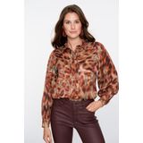Geisha - Blouse - Ecoline Print - Bruin/Oranje
