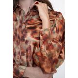 Geisha - Blouse - Ecoline Print - Bruin/Oranje