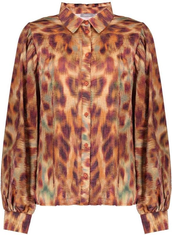 Geisha - Blouse - Ecoline Print - Bruin/Oranje
