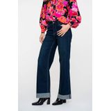 Geisha - 51544-10 - Jeans - Black Denim Tinted - Wide Turn-up