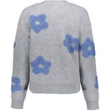 Geisha - Vest - Grey Melange - Oversized - Met Bloemenmotief