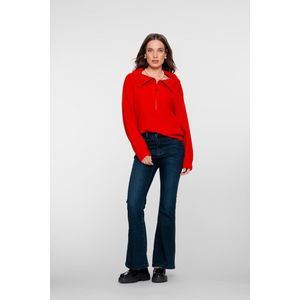 Geisha - Jeans 51518-10 - Damesbroek - Blauw - Hoge Taille - Wijde Pijpen