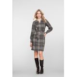 Geisha - Jurk - Grey/brown - Blokpatroon - Dames