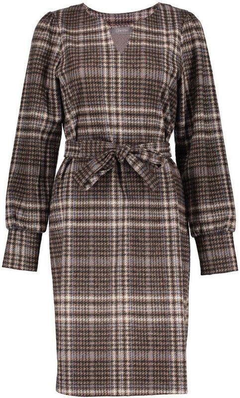 Geisha - Jurk - Grey/brown - Blokpatroon - Dames