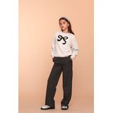 Geisha - Winter Wide Leg Broek - Zwart/Wit - Jacquard