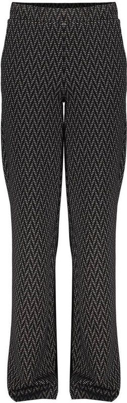 Geisha - Winter Wide Leg Broek - Zwart/Wit - Jacquard