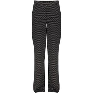 Geisha - Winter Wide Leg Broek - Zwart/Wit - Jacquard