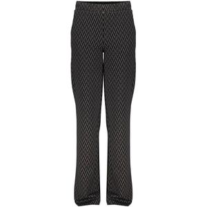 Geisha - Winter Wide Leg Broek - Zwart/Wit - Jacquard