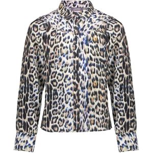 Geisha - Winter Blouse - Bruin/Blauw/Zwart - Luipaard