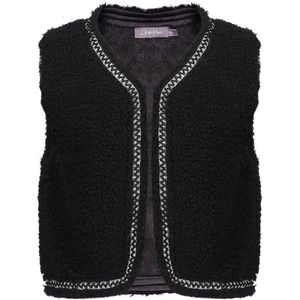 Geisha - Winter Gilet - Zwart - Meisjes - Zigzag Teddy Borduursel