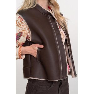 Geisha - 55847-19 - Gilet - Donkerbruin - Mouwloos