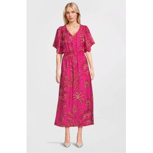 Geisha - Zomerjurk - Fuchsia - Korte Mouwen - V-hals