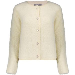 Geisha - 54807 - Vest - Off-white - Zachte Gebreide Cardigan Met Knoopsluiting