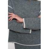 Geisha - 54801 - Gebreide Trui - Grey Melange/offwhite - Dames