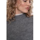 Geisha - 54801 - Gebreide Trui - Grey Melange/offwhite - Dames