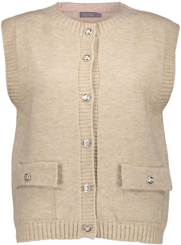 Geisha - Gilet 54875-70 - Zand - Met Zakken