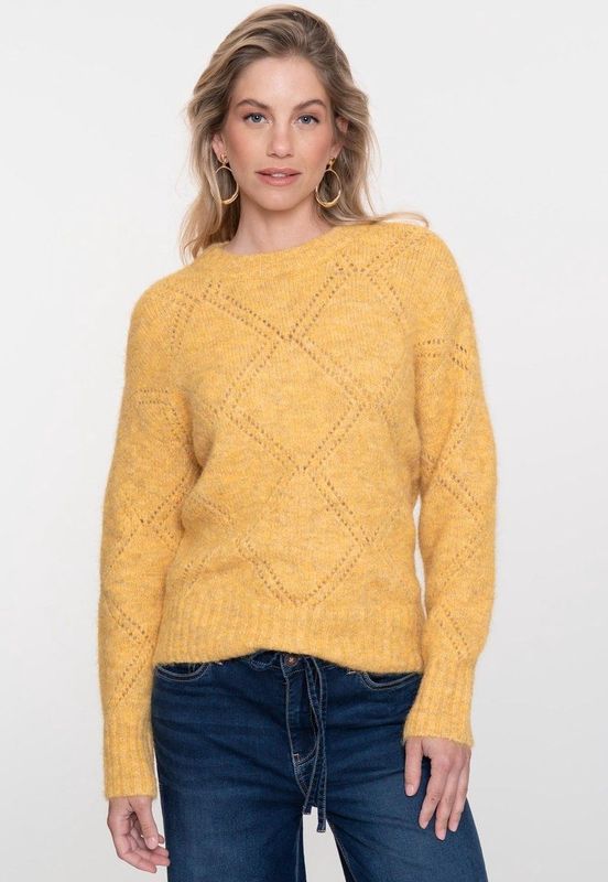 Geisha - 54833-29 - Pullover - Geel - Regular Fit