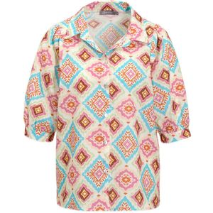 Geisha - Blouse - Roze - 100% Viscose - Driekwart Mouwen