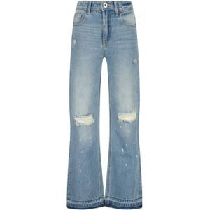 Vingino Cato Destroy meisjes jeans, Mid Blue Wash, 14 jaar, Mid Blue Wash.