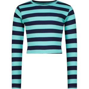 Vingino G-Basic-crop rib stripe Meisjes T-shirt6 - Artic blue
