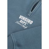 Vingino Jongens Basic Half Zip Sweater, Meerblauw, 2 Jaar