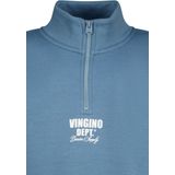 Vingino Jongens Basic Half Zip Sweater, Meerblauw, 2 Jaar