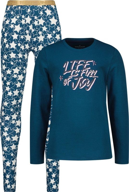 Vingino - Meisjes Pyjama - Petrol - Maat M