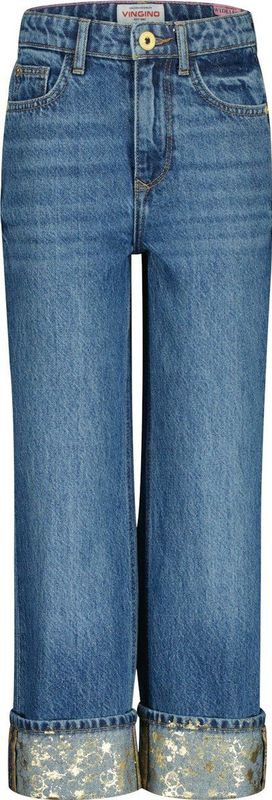 Vingino meisjes spijkerbroek Cato Folded Blue Vintage Wide leg
