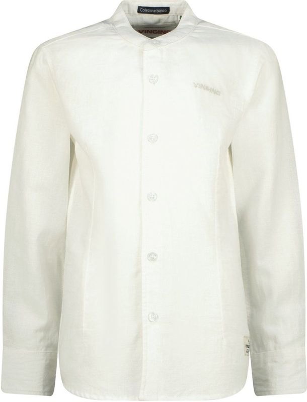 Vingino - Overhemd - Wit - Lange Mouw - Mao Kraag