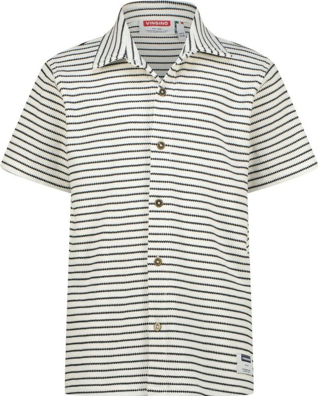 Vingino - Overhemd - Blauw/Wit - Korte Mouwen