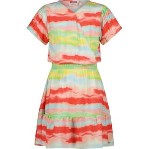 Vingino - Jurk - Rood Multicolor - Viscose - Korte Mouwen