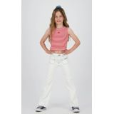 Vingino Basic Crop Rib Top Stripe T-shirt voor meisjes, Breeze Red, 2 Jaar