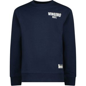 Vingino Basic Crew Hooded Sweatshirt voor jongens, Donkerblauw, 8 Jaar