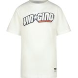Vingino Basic T-shirt met logo voor jongens, echt wit, 4 Jaar