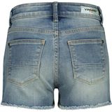 Dafina Heart - Effen Jeans met Franjes en Studs - Heavy Washed