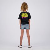 Dafina Heart - Effen Jeans met Franjes en Studs - Heavy Washed