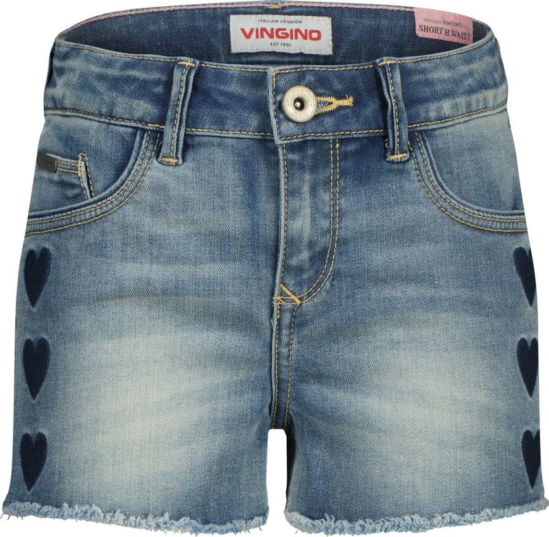 Vingino - Dafina Heart - Korte Broeken - Mid Blue Wash