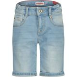 Vingino - Capo - Denim Short - Lichtblauw - Regular Fit, Verstelbare Taille, Rits- en Knoopsluiting