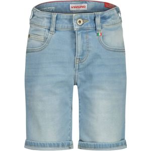 Vingino - Capo - Denim Short - Lichtblauw - Regular Fit, Verstelbare Taille, Rits- en Knoopsluiting