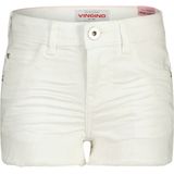 Vingino - Denim Short - Wit - Verstelbare Taille - Rits- en Knoopsluiting