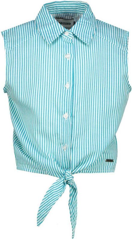 Raizzed - Meika - Blouse - Middenblauw - Mouwloos - Katoen