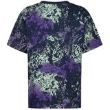 Raizzed - T-shirt - Zwart-Paars-Mintgroen - Katoen-Polyester