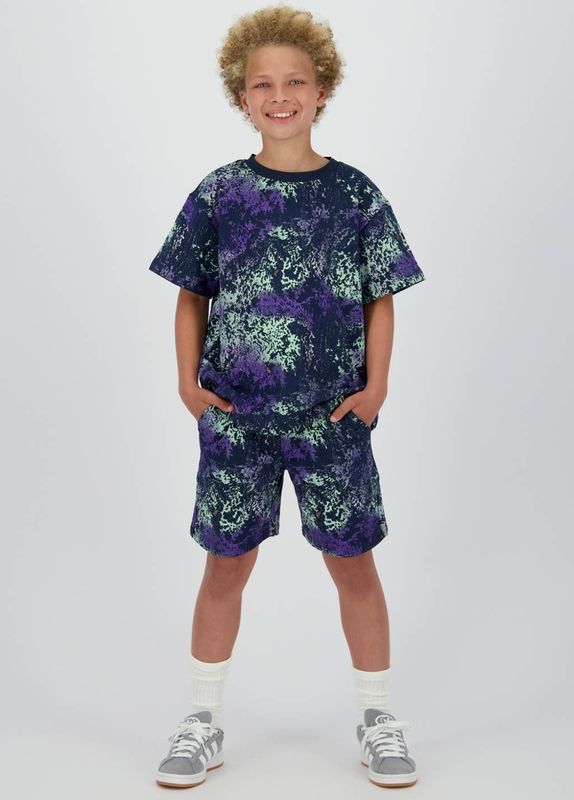 Raizzed - T-shirt - Zwart-Paars-Mintgroen - Katoen-Polyester