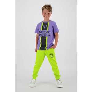 T-shirt - Paars Grijs Limegroen - 100% Polyester