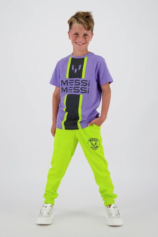 T-shirt - Paars Grijs Limegroen - 100% Polyester