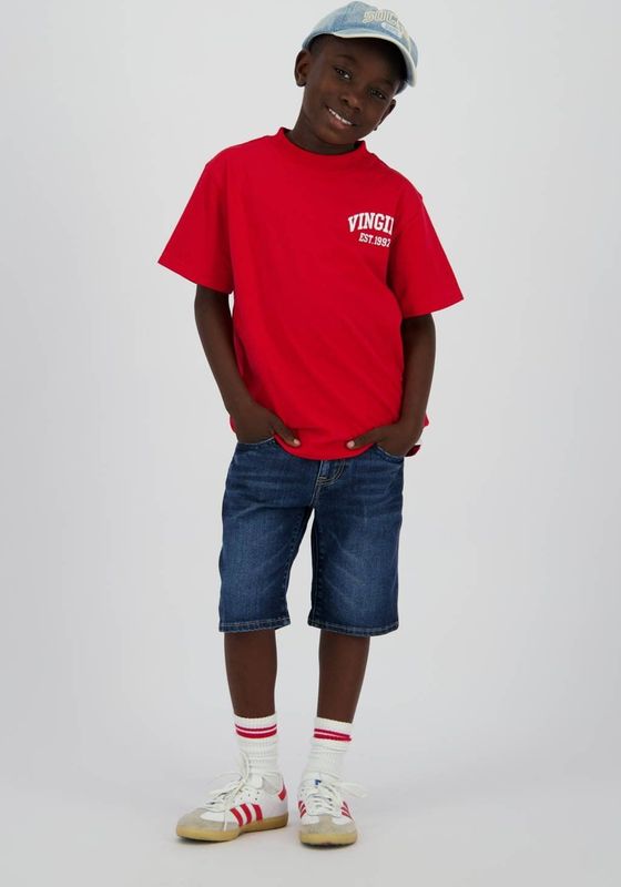 Vingino - Charlie Icon - Denim Short - Medium Blue - Katoen, Polyester, Elastaan