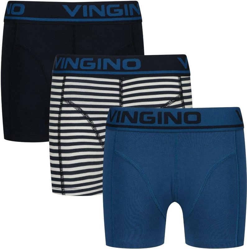 Vingino - Set van 3 - Boxershorts - Blauw/Donkerblauw - Stretchkatoen