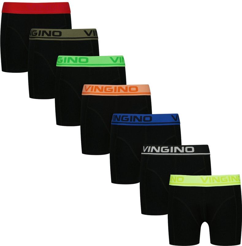 Vingino - Set van 7 - Boxershorts - Zwart - Stretchkatoen